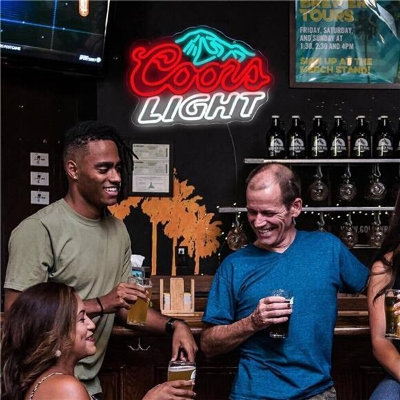 Coors LIGHT Beer Mountain LED Neon Sign Wall Decor Man Cave Restaurant Bar - Picture 6 of 7